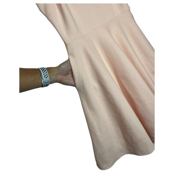 Lulus Dress Womens S Fit Flare Skater Sleeveless Textured Round Neck Lined Pink - Picture 6 of 13
